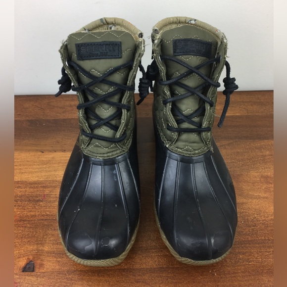 Sperry Women's Saltwater Duck Boots Green Quilted Size 7 Side Zip STS84369. - Picture 14 of 14